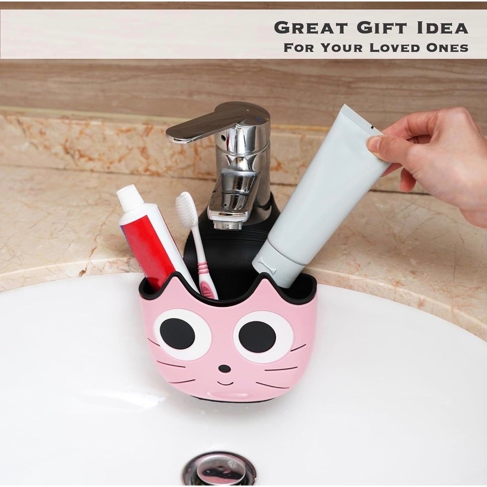 Juju Kitty Pink Sink Drain Basket Cat‎ Kitchen Sponge Holder Strainer Caddy - Picture 6 of 8